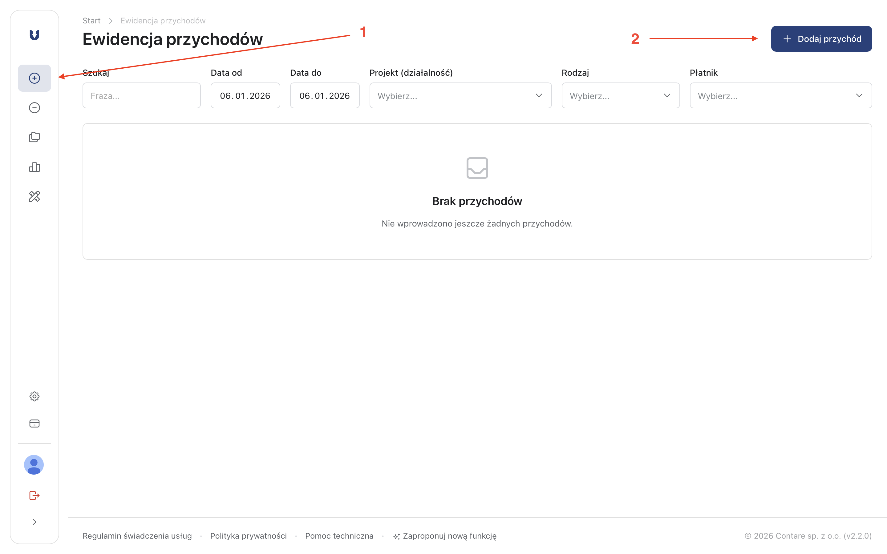 Dodawanie wpływu pomocy finansowej z ARiMR