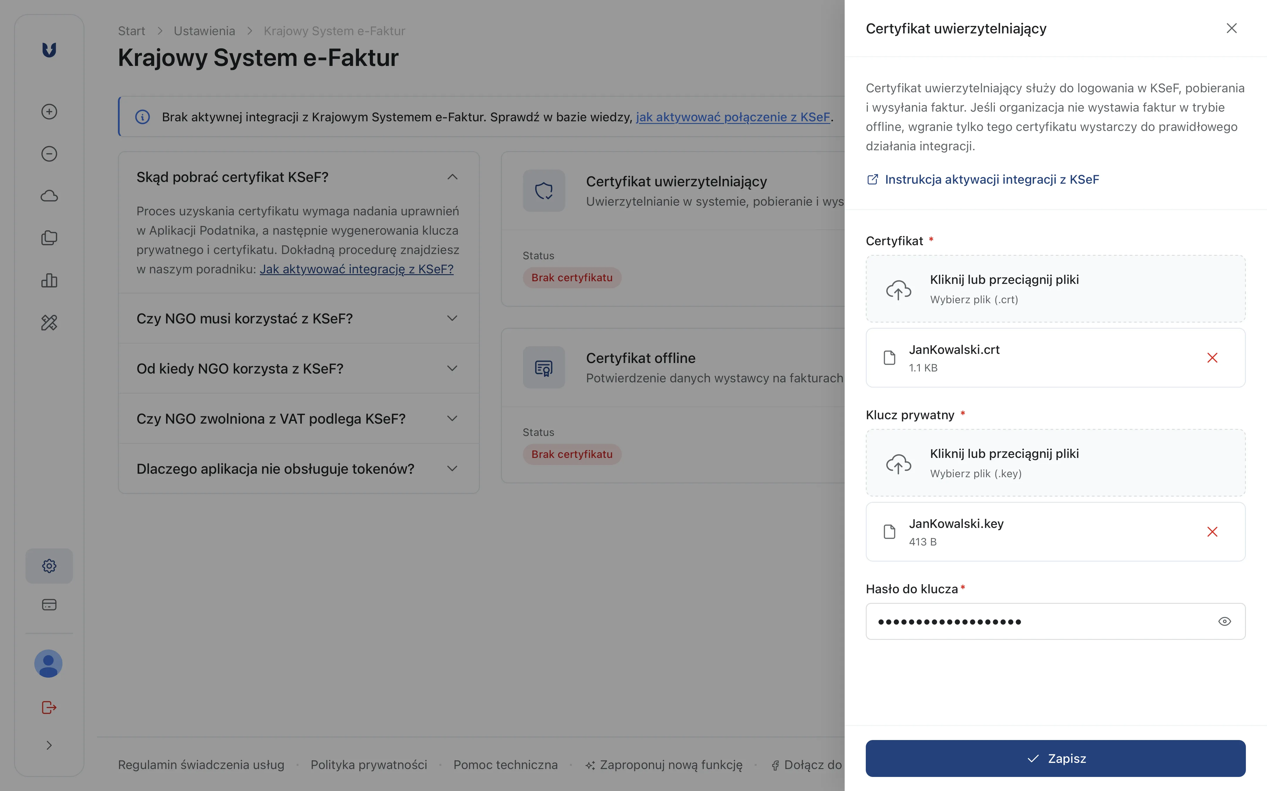 Konfiguracja KSeF