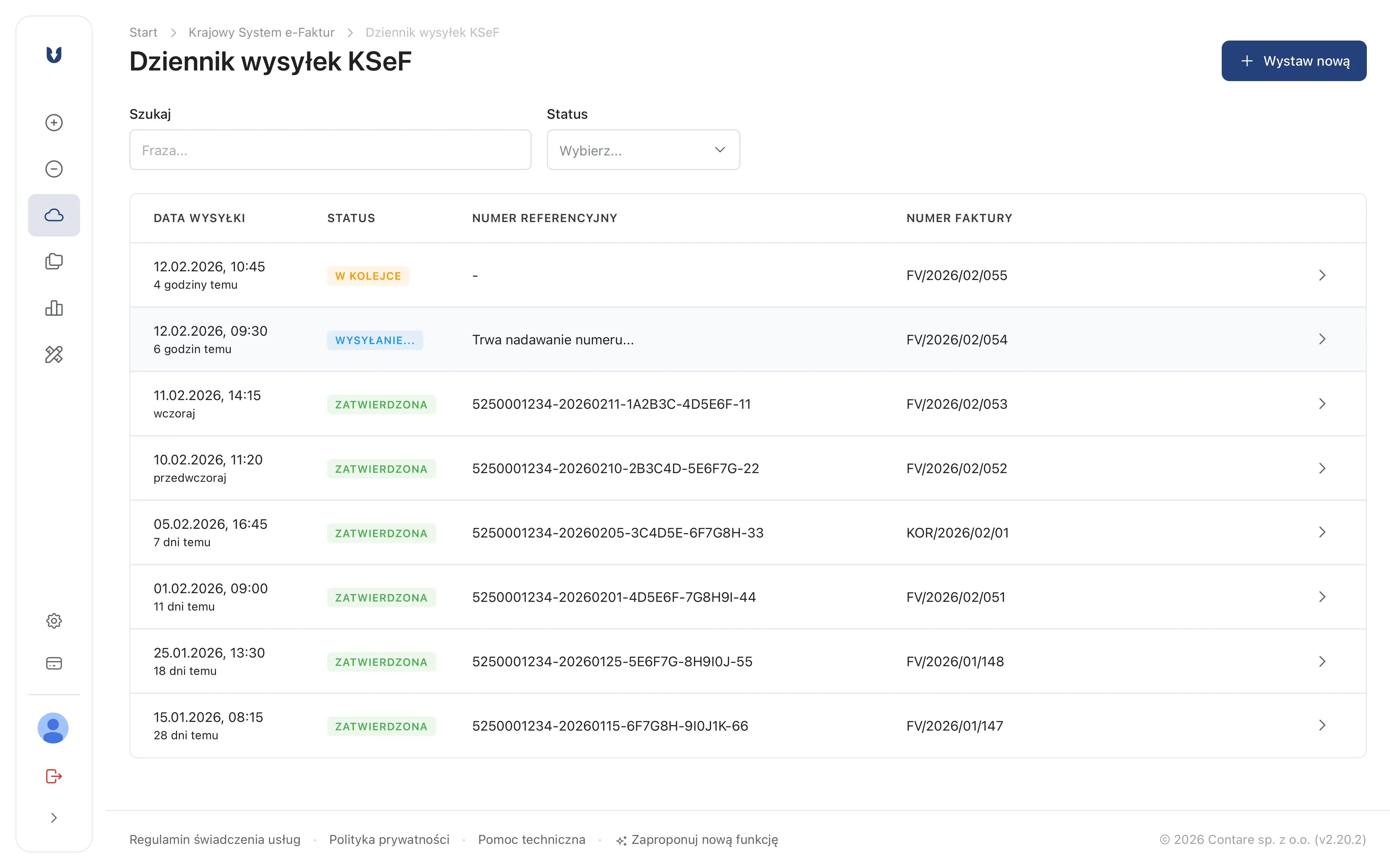 Dziennik wysyłek KSeF