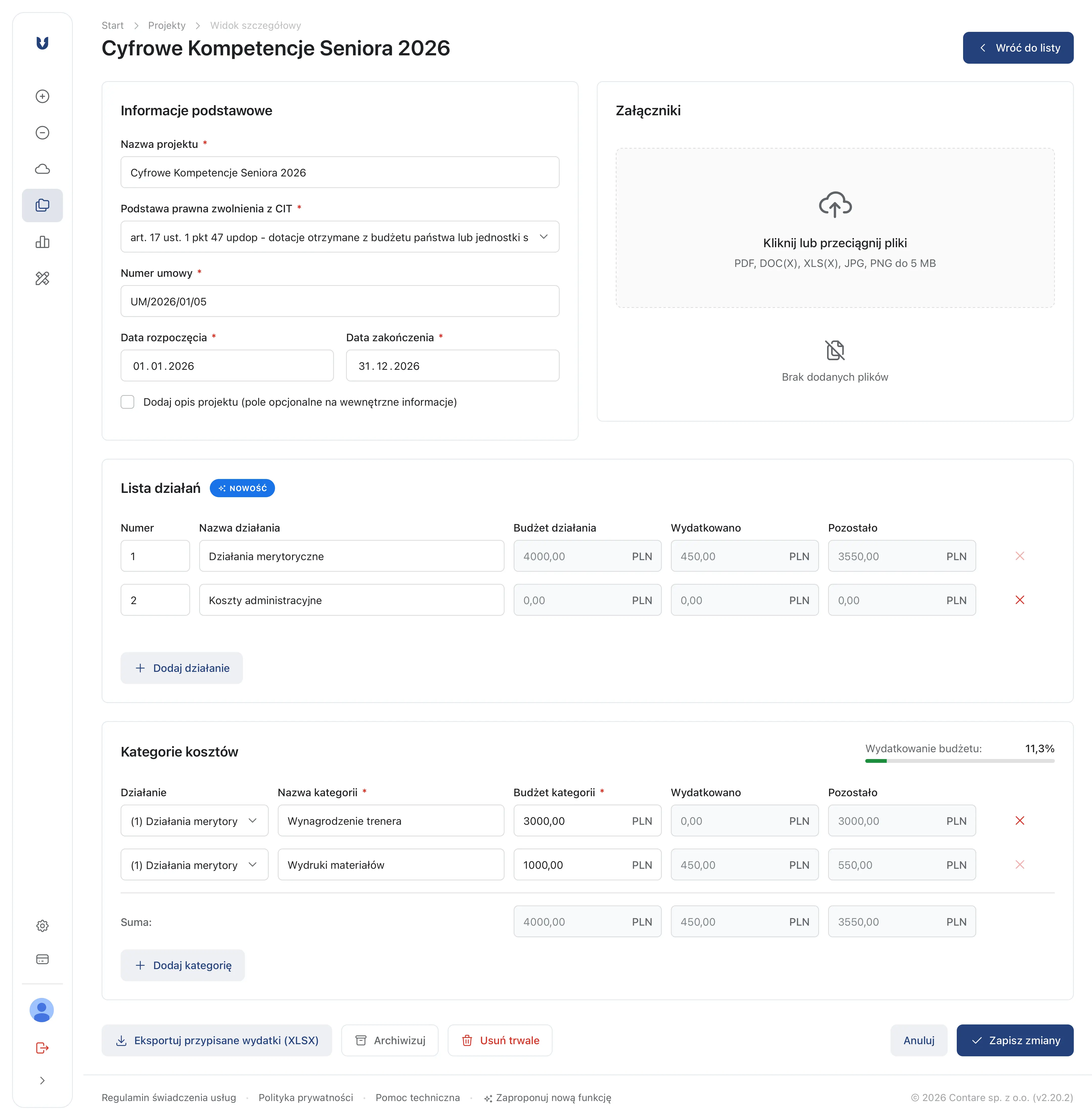 Konfiguracja kategorii