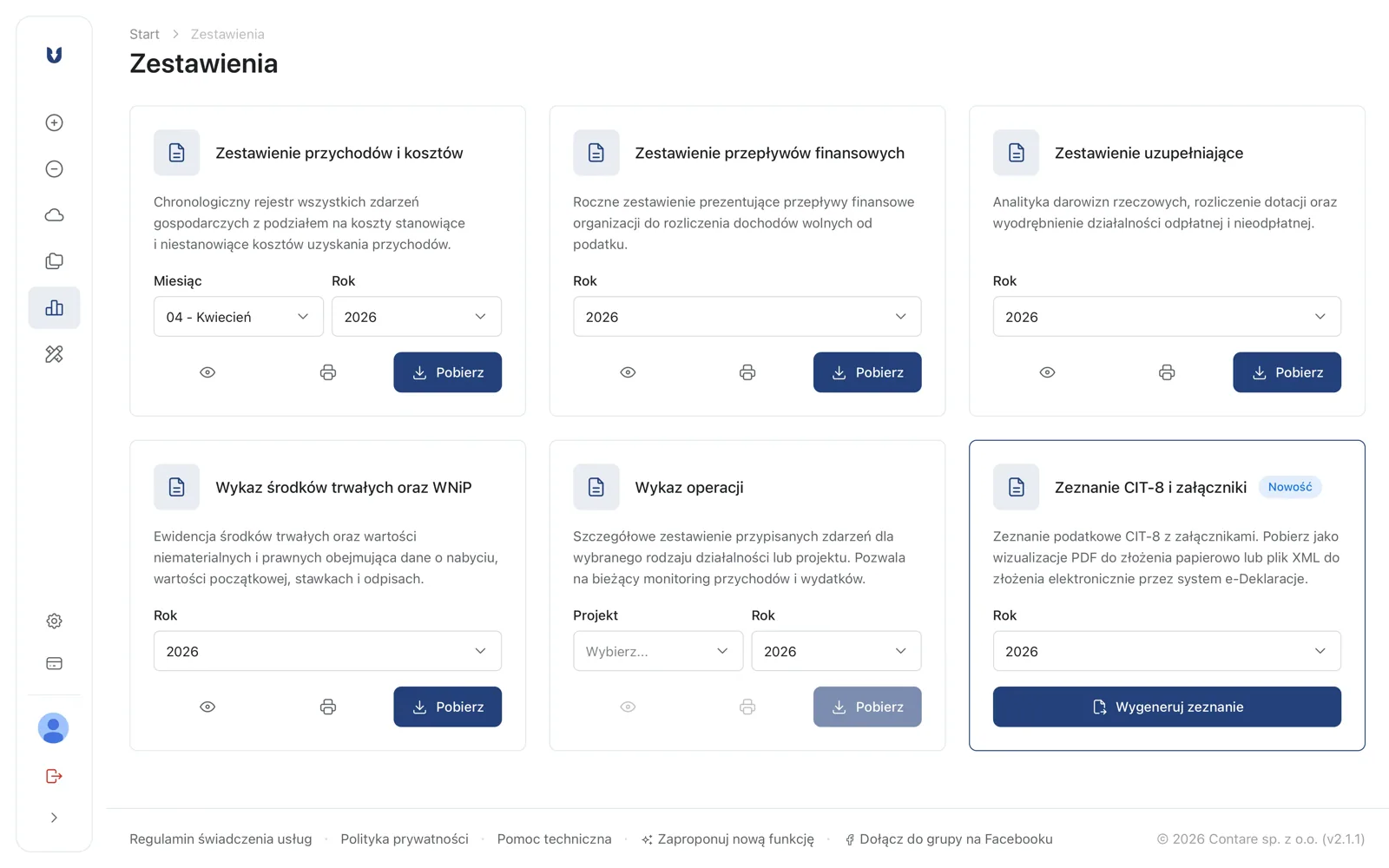 Dashboard uepik.ngo – podgląd systemu